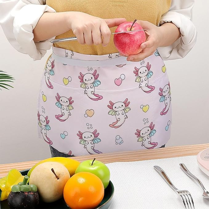 Unisex Half Waiter Waist Short Apron Waterproof Chef Works Waitress Aprons