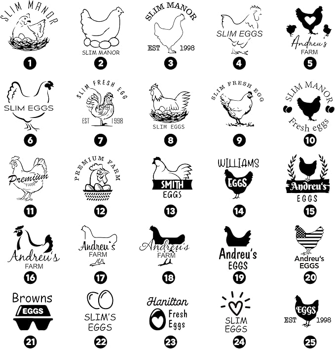 STAMTECH Egg Stamps for Fresh Eggs - Make Your Mark on Farm Fresh Eggs with Custom Egg Stamp Customizable and Easy to Use for Homegrown Eggs and Kitchen Creations