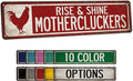 Rise & Shine Mothercluckers Chicken Coop Sign - Made In USA - Chicken Décor Rooster Farmhouse Décor Outdoor Signs For Ranch 104180017018