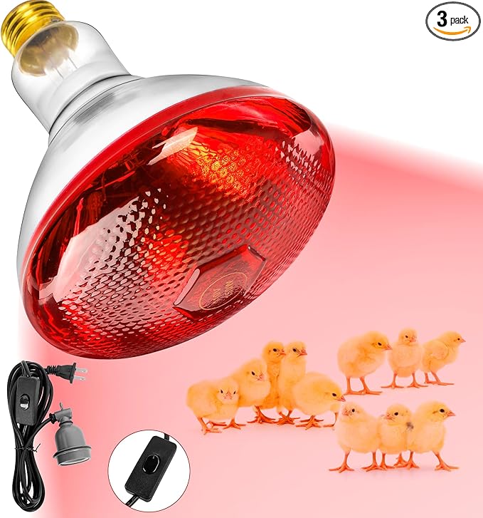 Heat Lamp for Chickens,150W Red Heat Lamp Infrared Light Bulb for Chicks,Chicken Coop
