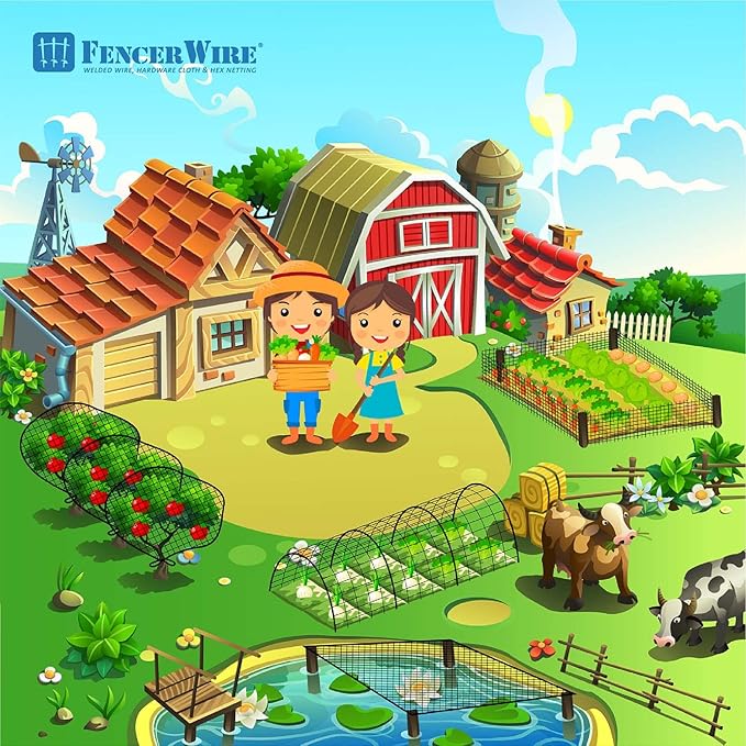 Fencer Wire 7 ft. x 100 ft. Garden & Plant Protective Netting with 3/4" Mesh, Reusable & Doesn't Tangle, Protection Against Bird, Deer and Other Animals, Multiple Choices Available