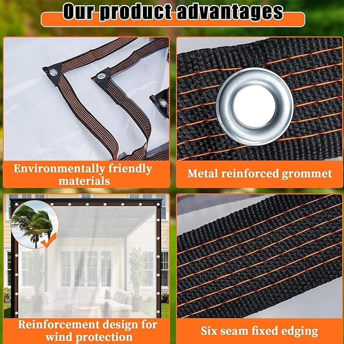 Genérico Chicken Coop Covers for Winter, Cover with Reinforced Edges, Waterproof for Gardening, Winter, Shed, Patio, Roof, Outdoor, Room,