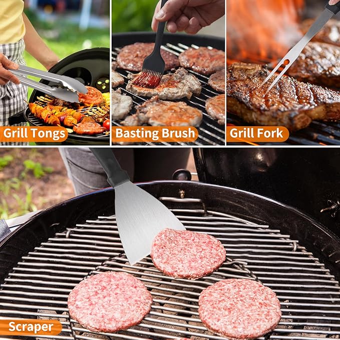 Blackstone Griddle Accessories Kit, 23Pcs Grilling Accessories Set for Camp Chef, Flat Top Griddle Accessories with Scraper, Spatula, Basting Cover, Outdoor Grill Tools, White Elephant Gifts
