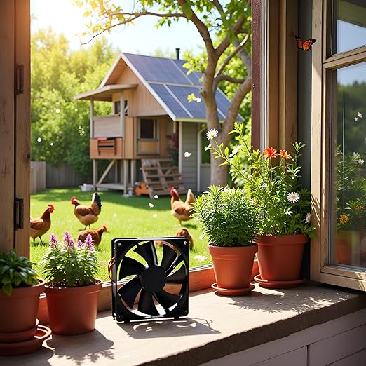 Solar Panel Fan Kit, 20W Exhaust Fan for Kitchens, Greenhouses, Pet Houses, Chicken Coops, Trailers, ABS Material, IP65