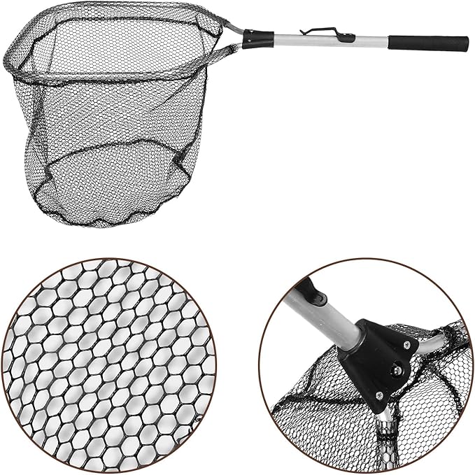 Portable Silicone Mesh Catching Net with Aluminum Alloy Frame, Foldable Crab and Minnow Seine Net for Sea Fishing and Outdoor Use