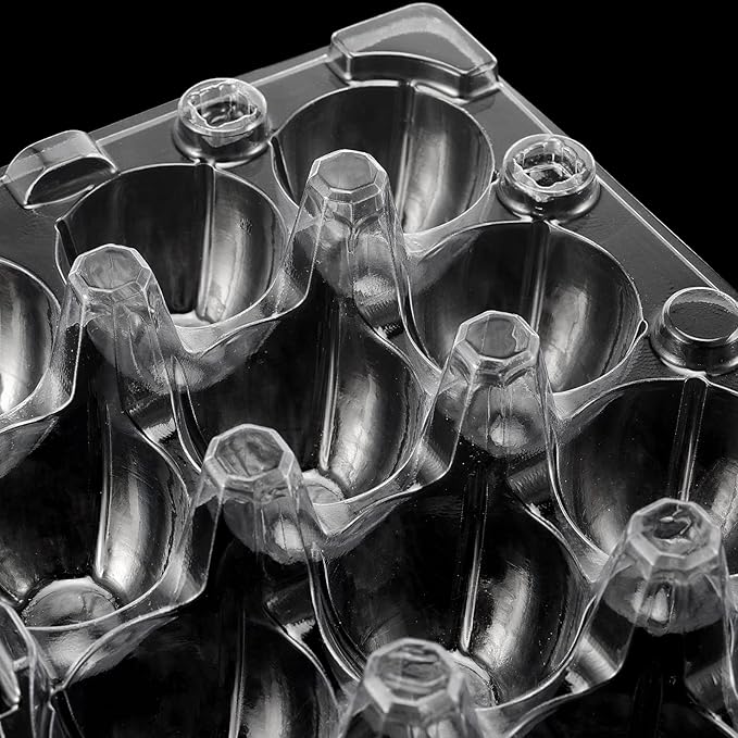 JAPCHET 120 Pack 12 Grid Quail Egg Cartons, Reusable Quail Egg Cartons Cheap Bulk, Stackable Plastic Quail Egg Container for Quail Eggs