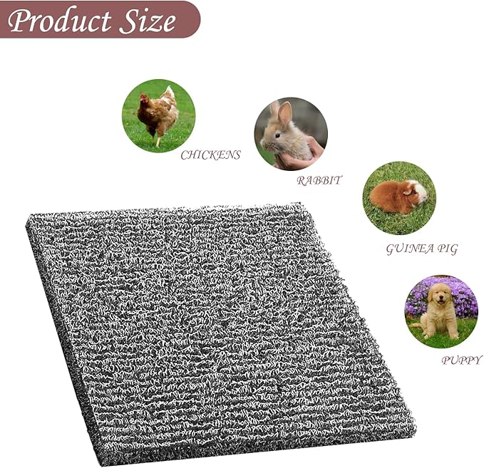 6 Pack Nesting Pads for Chicken Coop 12” x 12” Chicken Nesting Pads Washable Plastic Nesting Box Pads Chicken Coop Accessories for Chicken Hen Box Laying Eggs (Gray)