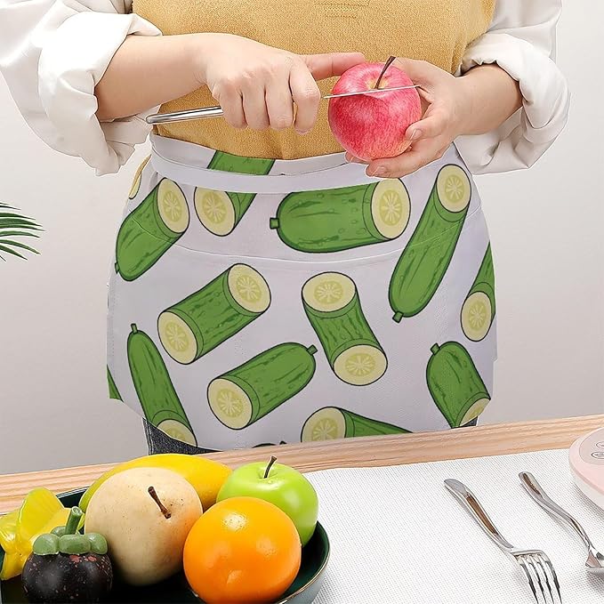 Short 3 Pockets Waist Waiter Waitress Half Apron Waterproof Chef Aprons
