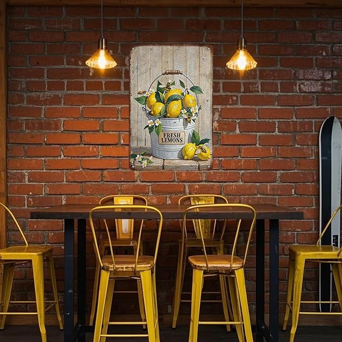 Funny Welcome Lemon Tin Sign 12x8 Inch Yellow Lemon Home Sweet Home Lemon Outdoor Street Metal Tin Tin Sign Home Kitchen Garden Restaurant Man Cave Wall Decor