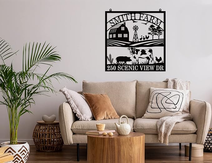 Personalized Farm Sign, Custom Outdoor Ranch Decor, Personalized Metal Family Name Signs, Indoor Outdoor Metal Farmhouse Farm Sign, Farmhouse Decor, Farmer Presents