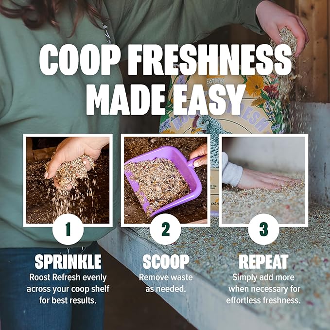 Eaton Pet and Pasture Roost Refresh, Aromatic Herb and Hemp Blend, Odor Eliminator, Coop Freshness Made Easy, 5LB