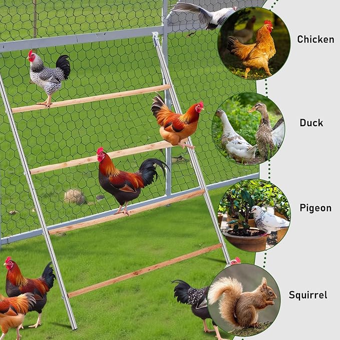 VINGLI Chicken Roosting Bars for Coop, Chicken Perches, Chicken Ladder Toys for Backyard Farms (41.3" L x 56.7" H)