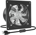 HG Power 10 Inch Metal Exhaust Fan with Switch, 988 CFM Powerful Garage Exhaust Fan with Damper, Potable Wall Mount Fan Fume Extractor Ventilation Fan for Shop, Shed, Basement, Chicken Coop, Black