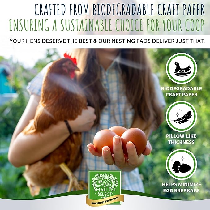 Small Pet Select - Chicken Nesting Pads (12-Pack), 13x13, for Hens, Fits Most Nesting Boxes, Chicken Coop Nest Liners