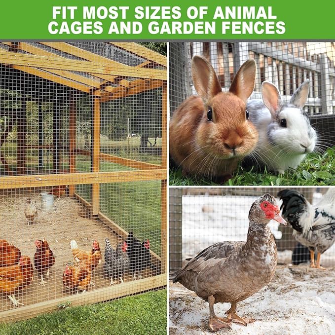 Land guard 19 Gauge Hardware Cloth, 1/2 inch 48inch×100ft Chicken Wire Fence, Galvanized Welded Cage Wire Mesh Roll Supports Poultry Netting Cage Fence………