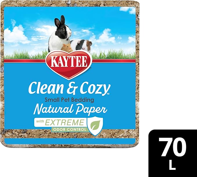 Kaytee Clean & Cozy Natural Paper with Extreme Odor Control Bedding, Made with 100% Recycled Paper