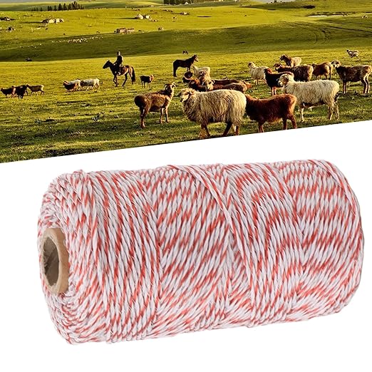 Electric Fence Polywire Rope, Electric Fence Polywire, Stainless Steel Wire Fence Wire, Portable Electric Fence Rope for Farm Ranch