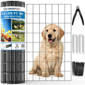 Black PVC Coated Welded Wire Fence 24 Inch x 50 Foot, 2 x 3 Inch 16GA Garden Border Fencing Roll Metal Wire Mesh Animal Barrier Fence for Yard Plant Vegetable Protection Dog Poultry Netting
