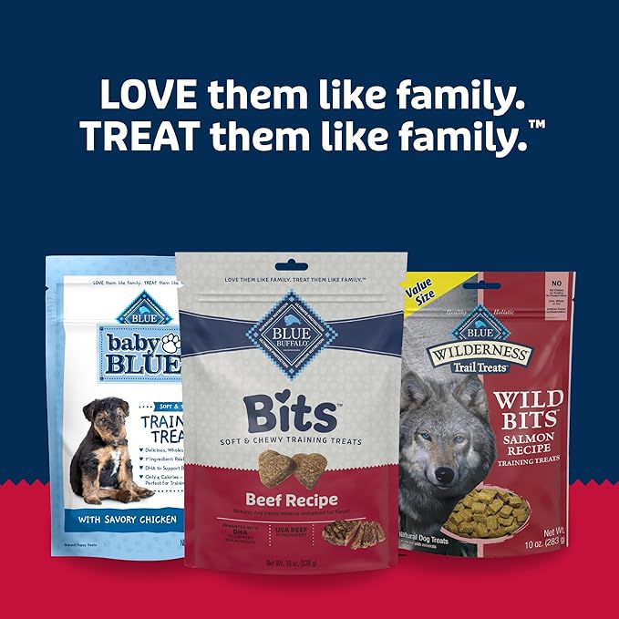 Blue Buffalo Bits Soft Dog Treats for Training, Made with Natural Ingredients & Enhanced with DHA, Beef Recipe, 19-oz Bag