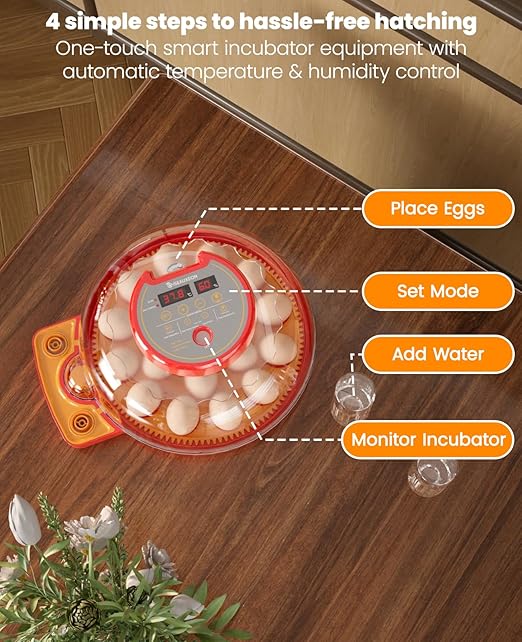 18-24 Incubators for Hatching Eggs with Automatic Egg Turning and Humidity Control Automatic Water Refill,Egg Candler Nature Right 360 Incubator Duck Quail Chick Turkey Hatching Incubator