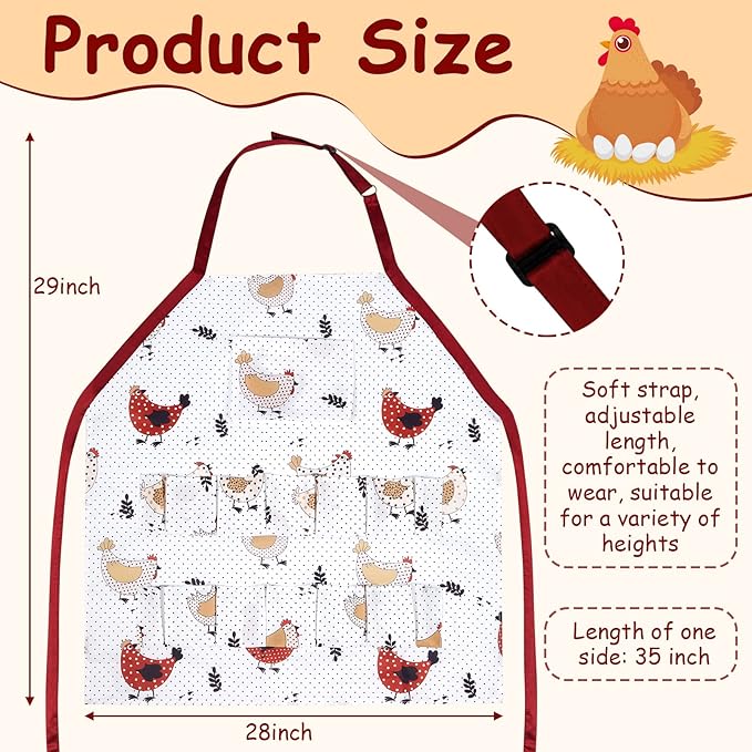Vicenpal Egg Apron, Egg Collecting Apron for Chicken Hen Duck Goose Eggs,13 Pockets for Collecting,chicken Lovers Gifts for Christmas