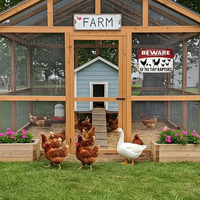 Vintage Metal Signs Chicken Coop Signs for Farm Yard Decor, Farm Tin Signs for Home Kitchen Outdoor Decor