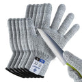 Cut Resistant Gloves,3 Pairs Food Grade Level 5 Protection, Safety Kitchen Cut Gloves for Oyster Shucking, Fish Fillet Processing, Mandolin Slicing, Meat Cutting and Wood Carving(Gray-Medium)