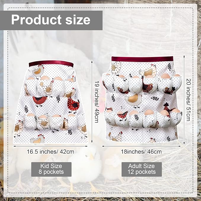 Syhood Egg Apron Easter Egg Collecting Apron with 12 Deep Pocket for Chicken Duck Goose