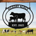 Personalized Farm Cow Calf Signs, Custom Ranch Sign, Customized Farm Metal Signs Outdoor, Custom Large Hanging Family Name Cow Sign for Farms, Ranch, Barn, Farmhouse