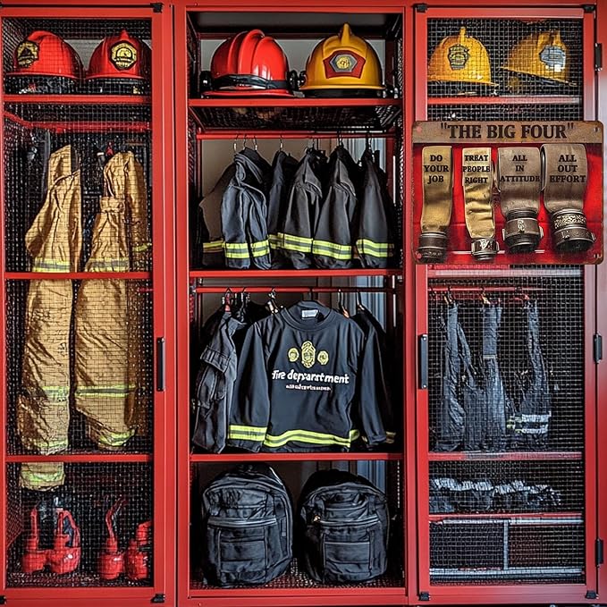 The Big Four Firefighter Do Your Job Firefighter Metal Tin Sign 12x16 Inch Retro Firefighter Metal Poster Plaque Fun Firefighter Tin Sign Home Kitchen Garden Bar Coffee Man Cave Wall Decor
