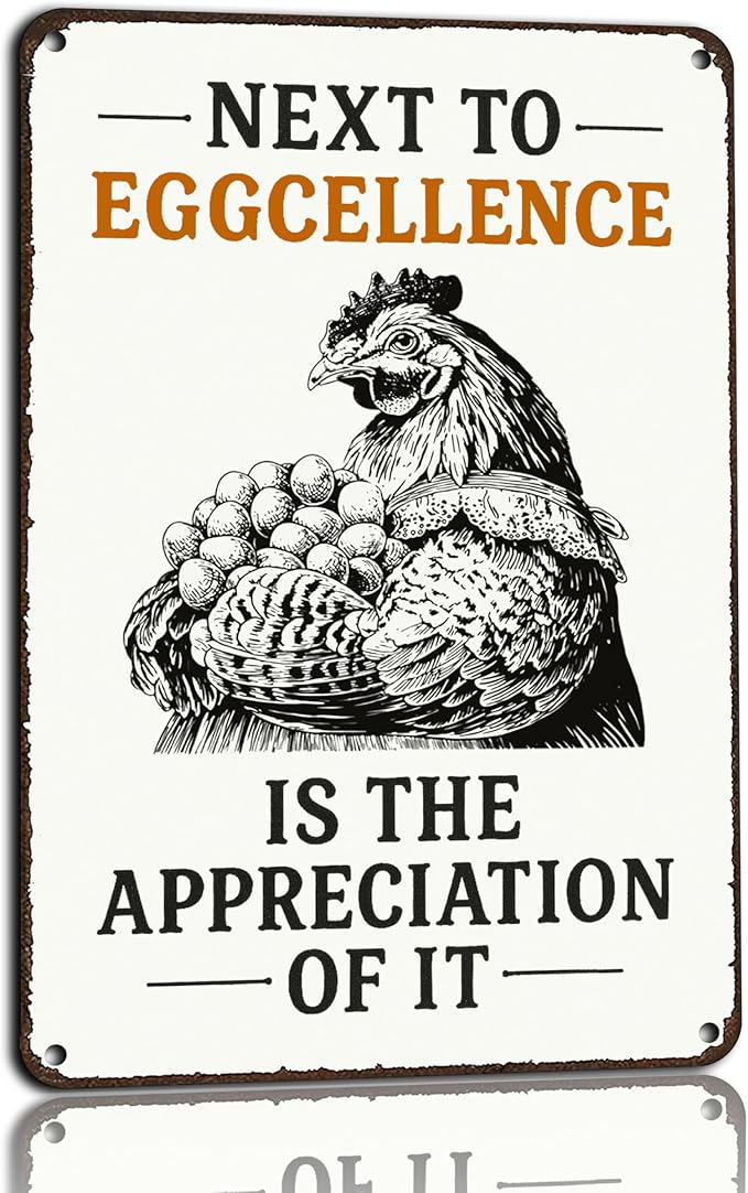 8x12 Inch Aluminum Chicken Coop Signs - Funny Outdoor Chicken Signs for Coop, Farmhouse Kitchen Decor, Vintage Wall Decor, Funny Gifts for Chicken Owners, Home & Kitchen Decor Accessories