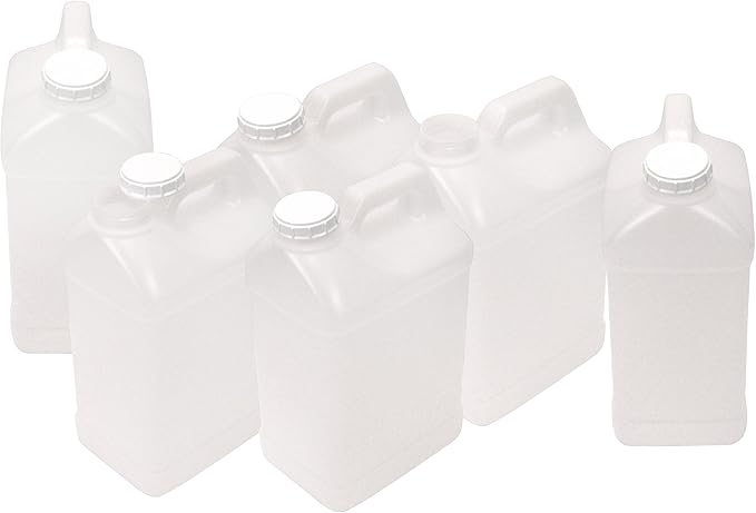 Natural 2.5 Gallon Plastic F-Style Jug, 6 Pack
