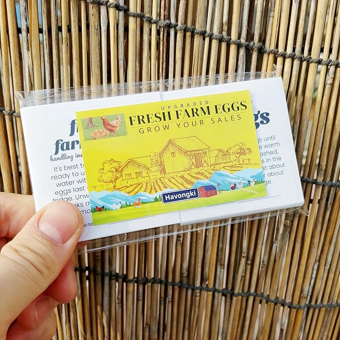 100 Pack Premium Fresh Farm Eggs Handling Instructions Stickers Labels Care Accessories | Egg Blank Cartons 4 6 12 15 18 30 48 50 Count Basket Box Container Storing Extra Organizer -M14SS100