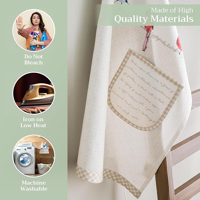 Maison d' Hermine 100% Cotton Apron for women with Pocket Kitchen Chef Apron for Men Cooking Easter Decorations