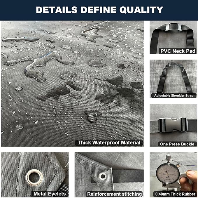 Thick Rubber Apron, Waterproof Apron Butcher Heavy Duty Chemical Resistant Adjustable Work Apron