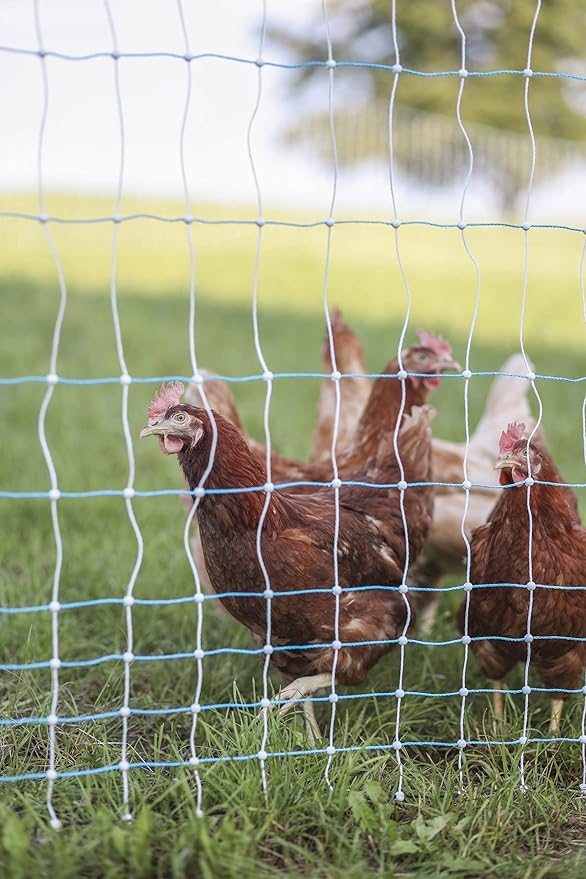 Starkline Standard Electric Poultry Netting 42" x 164' (11/42/3) Electric Chicken Fencing for Backyards, Homesteads, Farms, and Ranches