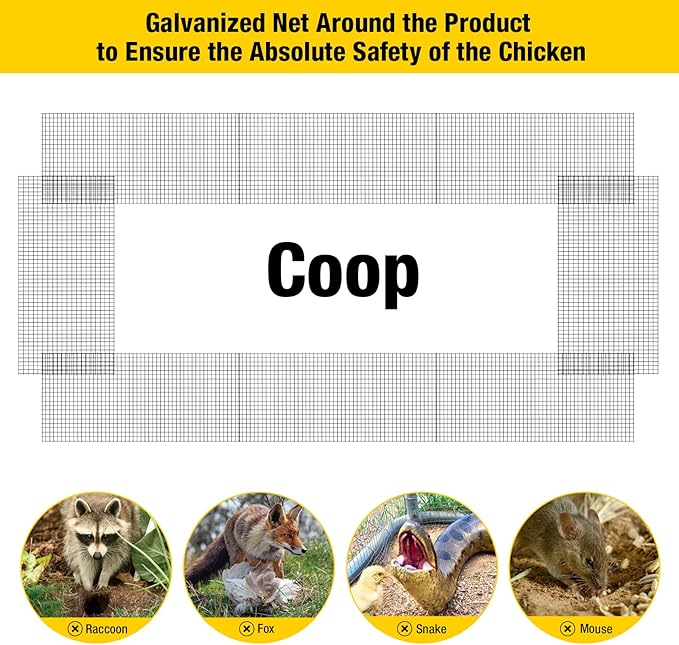 Aivituvin Chicken Wire Mesh Poultry Fence Chicken Coop Bottom Barrier to Keep Your Flock Safe from Predators