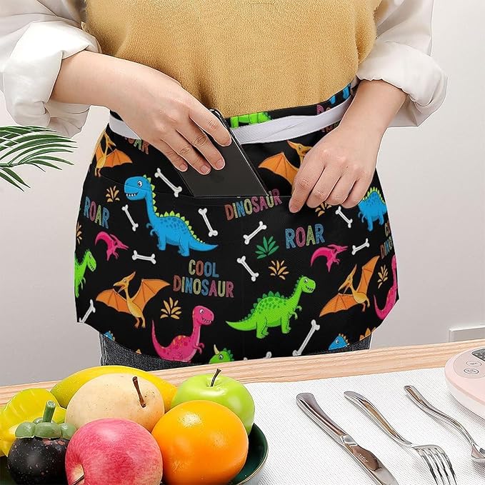 Half Apron with 3 Pockets Chef Cooking Kitchen Restaurant Aprons for Women Men