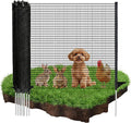 Temporary Fence with Posts, 3'x50' Plastic Fencing Garden Fence Animals Barrier with Fiberglass Stake Windbreak Rope, Portable Snow Fences, Fencing for Dogs Outdoors Backyard (Black)