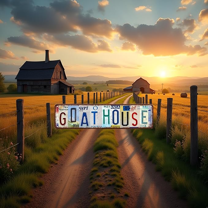Goat House Metal Tin Sign Vintage Goat House Wall Decor Street Signs Goat Accessories Gifts For Goats Lovers Wall Art 4x16 Inch