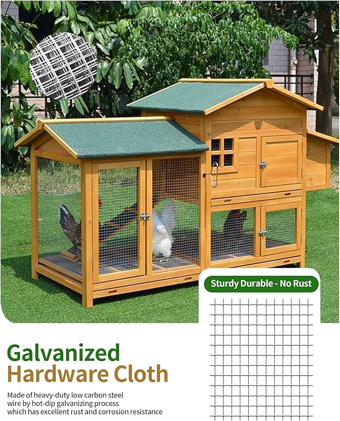 1/2" x 48" x 50FT Silver Hardware Cloth - Hot-Dip Galvanized Chicken Wire Fencing, 19 Gauge Welded Wire Mesh Roll for Chicken Coop, Rabbit, Snake, Deer Fencing and Garden/Tree Protection