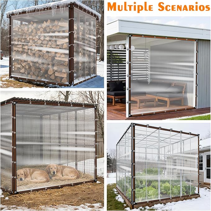 NNG 10 x 10ft Waterproof Chicken Coop Cover for Winter,Anti-Tear Chicken Run Tarp with Rope & Cable Tie,Chicken Coop Insulation Windproof Winterizing Cover for Poultry Cage Patio Covering