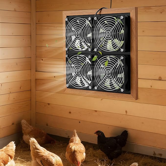 VEVOR Solar Powered Fan, 25W Solar Panel with 4 Fans, Adjustable Solar Panel Angle, 2668 RPM High-Speed, Flexible Installation, Fast Air Exchange for Greenhouse, Grow Tents, Chicken Coops, Shelters