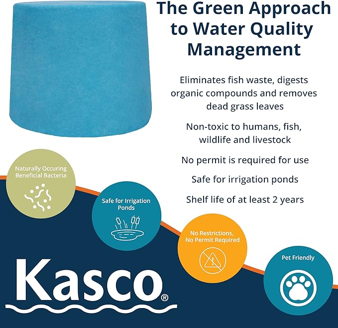 Kasco Macro Zyme Time Release Block Beneficial Bacteria Pack of 2 | Muck Remover for Ponds & Lakes | Non-Chemical Lake & Pond Treatment for Eliminating Sludge & Odors | Treats Up to 6 acre-feet 12 lb.