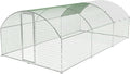 GarveeHome Large Metal Chicken Coop, Dome Roof Walk-in Poultry Cage, Chicken Runs for Yard with Waterproof and Anti-UV Cover, Chicken Pens for Outside Backyard Farm, 19.7 x 9.8 x 6.6 FT