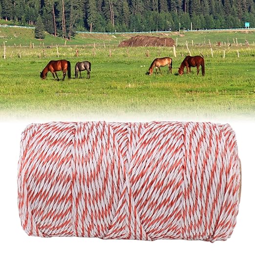 Electric Fence Polywire Rope, Electric Fence Polywire, Stainless Steel Wire Fence Wire, Portable Electric Fence Rope for Farm Ranch