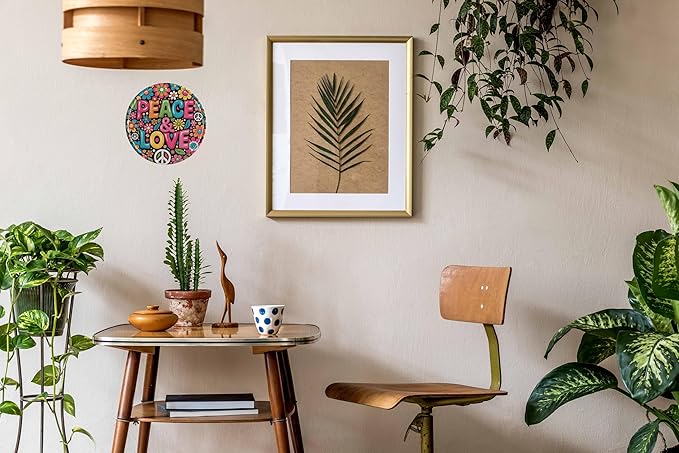 CSWLJS Room Decor Peace And Love Metal Tin Sign 8x8 In Durable Indoor/Outdoor Gift Vintage Wall Art Decor
