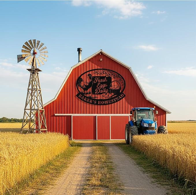 Personalized Chicken Coop Metal Signs, Custom Farm Chicken Coop Sign, Customized Farm Metal Signs Outdoor, Custom Large Hanging Hen House Sign for Farms, Barn, Farmhouse, Ranch