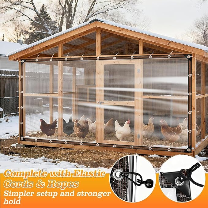 Heavy Duty Waterproof Tarp, 16x19FT Clear Vinyl PVC Tarps with Grommets and Reinforced Edges, Tear-Resistant Plastic Tarpaulin for Pavilion Camping Greenhouse Chicken Coop Cover