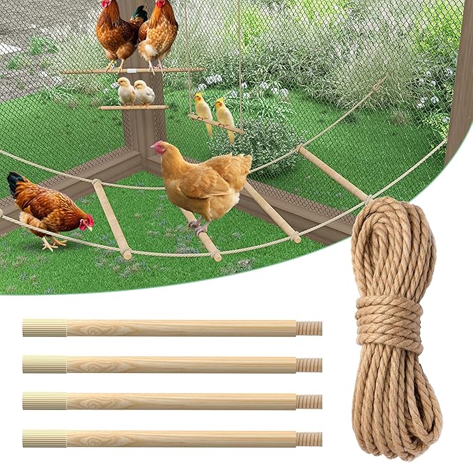 Chicken Toys for Coop, Chicken Perch for Coop, Chick Swing, Chain Chick Ladder, Chick Roosting Bars, Easy to Install